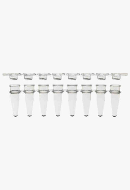 0.2 mL 8-Strip PCR Tubes and Clear, Flat Caps