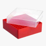 Polypropylene Cryo Rack with Lid, Red